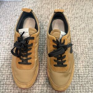 Rag & Bone Tan and Black Sneakers with Suede Upper
